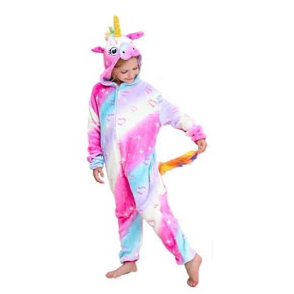Uderui Pijamas de Unicornio para niños, Disfraz de Cosplay de una Pieza, Ropa de Dormir de Animales para niñas y niños