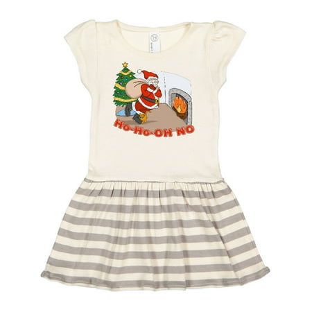

Inktastic Ho Ho Oh No Santa with Cat Gift Toddler Girl Dress