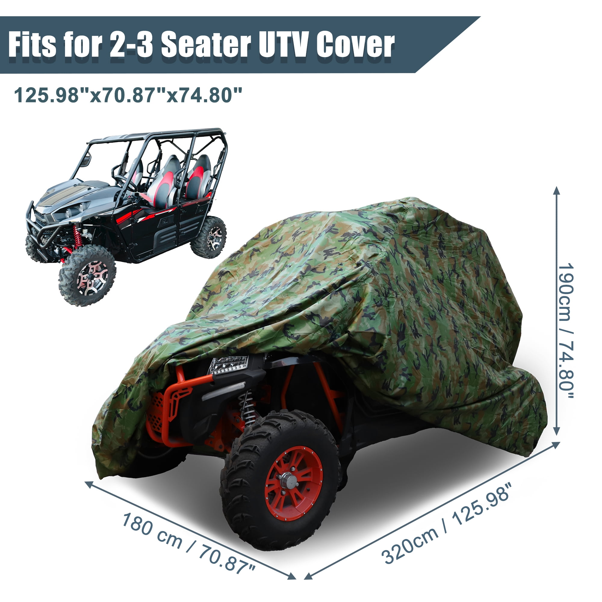 Unique Bargains UTV 210D Waterproof Full Cover for Honda Pioneer 2-3 Seater Camouflage