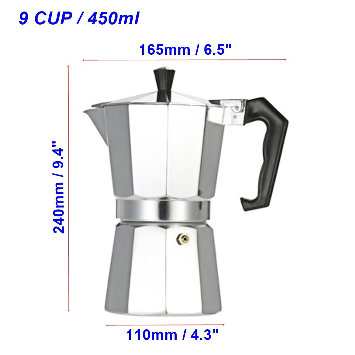 3-Cup 1cup/3cup/6cup/9cup/12cup Italian Stove top/Moka espresso coffee maker/Percolator pot tool Aluminum Espresso Percolator Maker