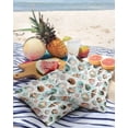 thumbnail image 3 of Pack of 2 Outdoor Pillow Covers, Summer Watercolor Blue Ocean Seashell Waterproof Square Throw Pillowcase Cushion Decorative Pillow Covers for Couch Patio Tent, 20x20 in, 3 of 6
