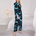 thumbnail image 3 of Picia Lightning Pattern Women’s Long-Sleeve Sleepwear Set - Soft 2-Piece Loungewear with Pockets, Comfy PJs for Relaxing Nights-X-Large, 3 of 7