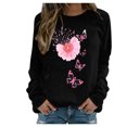 thumbnail image 2 of ICHUANYI Liquidación Mujeres Moda Casual Impresión Cuello Redondo Suelta Manga Larga Camiseta Tops Blusa Sin Capucha Sudaderas ICHUANYI WER202308256750, 2 of 5