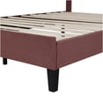 thumbnail image 6 of Queen Upholstered Platform Bed with Velvet Headboard, Modern Floral Design, No Box Spring Needed, 6 of 10