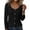 Black, variant on Women's Scoop Neck Button Front Ribbed Knit Tops Long Sleeve Slim Fit Casual Pullover Shirts for Fall Winter
