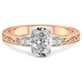thumbnail image 4 of IGI Certified 1 Carat Oval Shape Lab Grown Diamond Engagement Ring | 14K Rose Gold | Antique Allure Vintage Lab Diamond Ring | FG-VS1-VS2 Quality Friendly Diamonds, 4 of 6