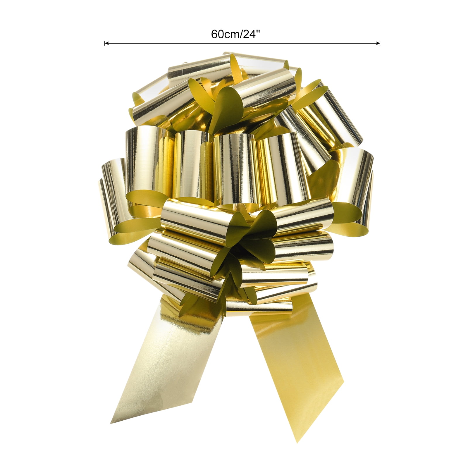 Uxcell 24" Extra Giant Large Pull Bow Christmas Metallic Car Gift Wrapping Bows for Wedding Gift, Gold
