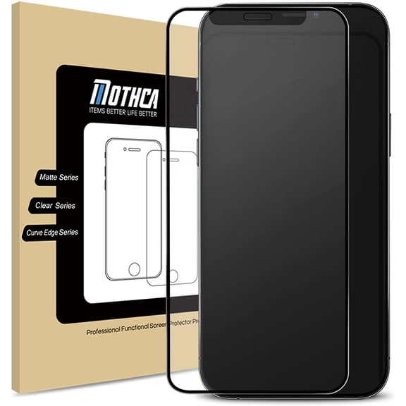 Matte Glass Screen Protector for iPhone 12 Pro/iPhone 12 6.1-Inch 2020, Anti-Glare & Anti-Fingerprint, Full Coverage Tempered Glass Film