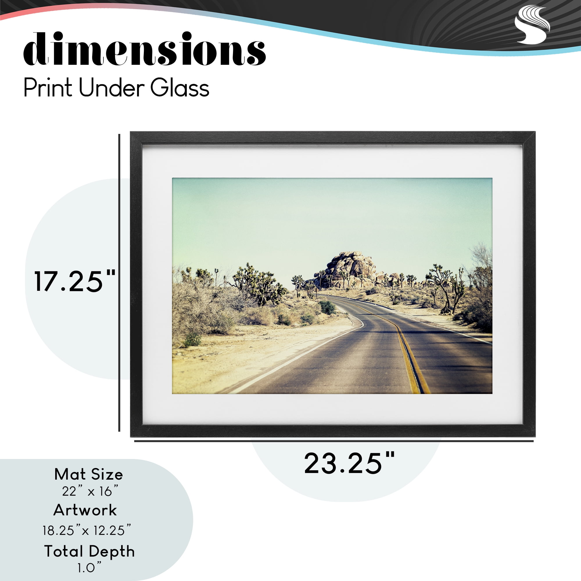 Road Trip Joshua Tree Park Black Framed Print Under Glass, design by Joseph S Giacalone