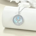 thumbnail image 3 of Phoenix necklace gift sterling silver moonstone Irish Celtic knot Phoenix rising pendant necklace women's jewelry mother of January guardian animal necklace, 3 of 6