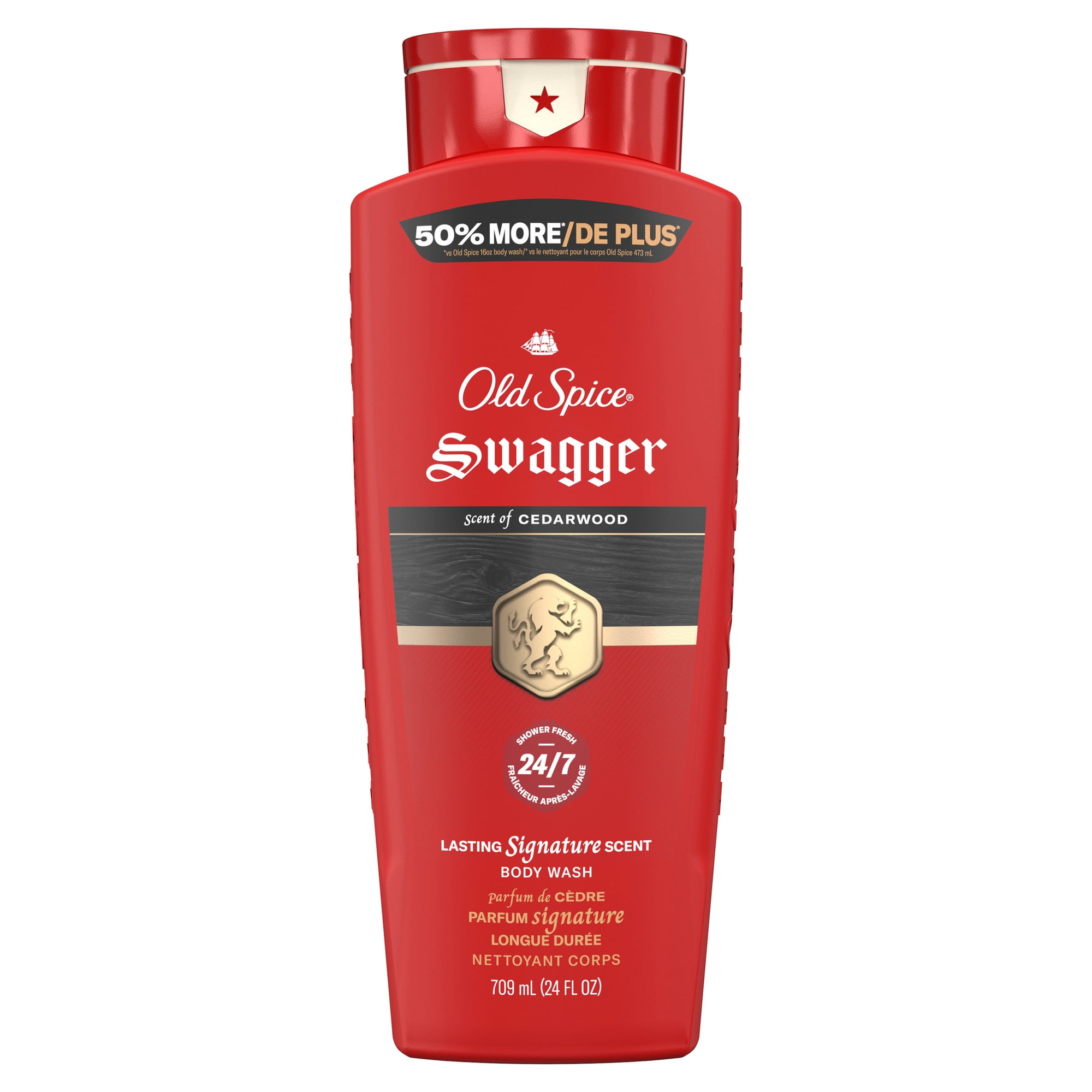 Old Spice Men's Body Wash, Swagger Cedarwood Scent, 24 fl oz