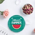 thumbnail image 4 of POGLIP Summer Fruit Watermelon Green Stripes Set of 8 Round Coaster for Drinks, Absorbent Ceramic Stone Coasters Cup Mat with Cork Base for Home Kitchen Room Coffee Table Bar Decor, 4 of 5