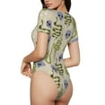thumbnail image 3 of Balery Skull Snake Women's Short Sleevee Crew Neck Bodysuit Tops Short Sleeve Tops Basic-X-Large, 3 of 9