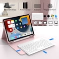 thumbnail image 4 of Aoub Keyboard Case for iPad Air 11'' 2024 M2, iPad Air 5th/4th Generation 10.9 Inch 2022/2020 Soft TPU Bakc Magnetic Detachable Wireless Bluetooth Keyboard Case with Pencil Holder, Pink, 4 of 8