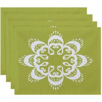 Simply Daisy 18" x 14" Ikat Mandala Geometric Print Placemats, Set of 4