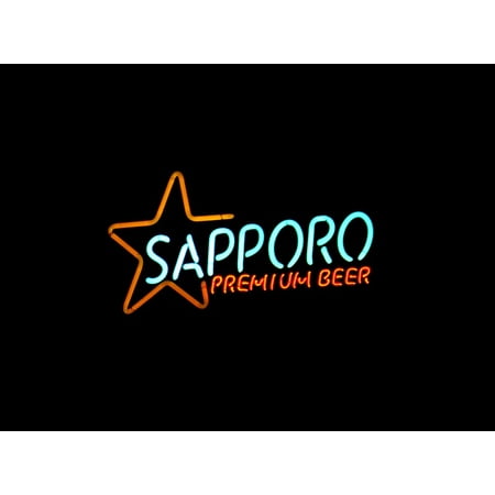 - LAMINATED POSTER Alcohol Sapporo Neon Bar Beer Sign Drink Poster Print 24 x 36