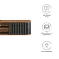 thumbnail image 2 of Pemberly Row Wall-Mounted Wood TV Stand for TVs up to 70" in Walnut/Black, 2 of 10