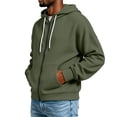 thumbnail image 6 of MXALUOB Men's Full Zip Hoodie Waffle Knit Long Sleeve Hooded Sweatshirt with Drawstring Casual Solid Color Jacket Fall Winter Outfits, 6 of 10