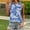 Blue, variant on Women's Tops Sleeveless Flower Print Fashion Round Neck Short Sleeves Casual T-Shirt Top