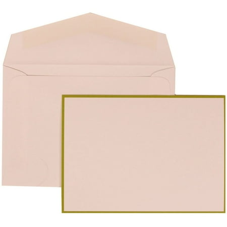 JAM Paper Wedding Invitation Set, Small, Bright Border Set, Kiwi Green Card with White Envelope, 100/pack