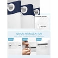 thumbnail image 5 of No Hook Cloth Fabric Shower Curtain with Snap in Liner, Navy Blue Striped Waterproof Shower Curtains Set with See Through Top Window, Blue Anchor Nautical Farmhouse Bath Curtains Shower 72"x84", 5 of 6