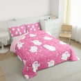 thumbnail image 2 of Manfei Kawaii Ghost Child Bedding Comforter Set, Pink Cartoon Halloween Animal Twin Comforter Sets, Sugar Gothic Style Reversible Bedding Set, Ultra Soft Home Decor, 2pcs, 2 of 8