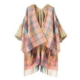thumbnail image 2 of Herrnalise Womens fashion Printed Tassel Open Front Poncho Cape Cardigan Wrap Shawl Christmas Gifts For Women, 2 of 4