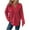 Red, variant on Nxznwn Hoodies for Women Long Sleeve Shirts Drawstring Button V Neck Waffle Knit Loose Fit Pullover Sweatshirts Fall Casual Hooded Tops