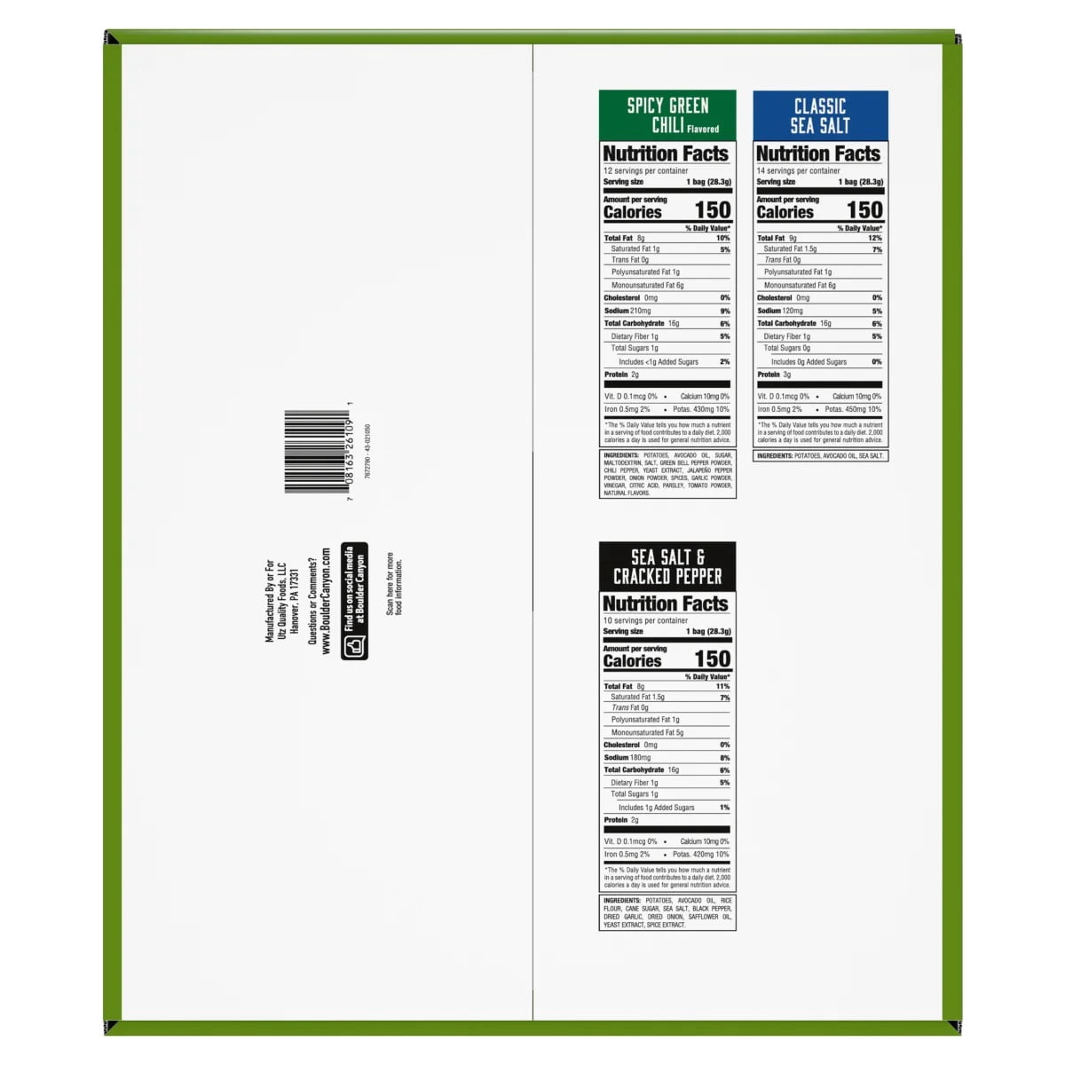 36 oz Boulder Canyon Avocado Oil Variety Pack - 36 Ct