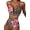 Leopard Print, variant on Women'S 2 Piece High Waisted U Wire Bikini Set Floral Print Crisscross Back Bathing Swimsuit Orange M