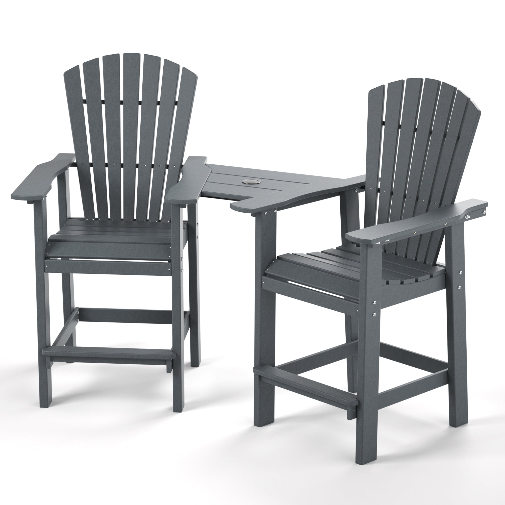 TORVA Bar Arm Chair Set for Garden Patio Balcony Pool HDPE Plastic