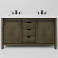 thumbnail image 5 of Marsyas 60 in W x 22 in D Rustic Brown Double Bath Vanity, Cultured Marble Countertop and Faucet Set, 5 of 8