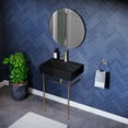 thumbnail image 6 of Claire 24 Ceramic Console Sink Matte Black Basin Gold Legs, 6 of 10