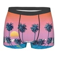 thumbnail image 5 of Uemuo Beach with Palm Trees Pattern Men's Boxer Briefs,Trunk Anti-Chafing,Comfortable, Durable, and Stylish Underwear-Large, 5 of 9
