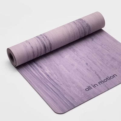 5mm Natural Rubber Yoga Mat Violet - Non-Slip 68x24 Inch Exercise Mat, Traction Design Yoga Pilates Mat