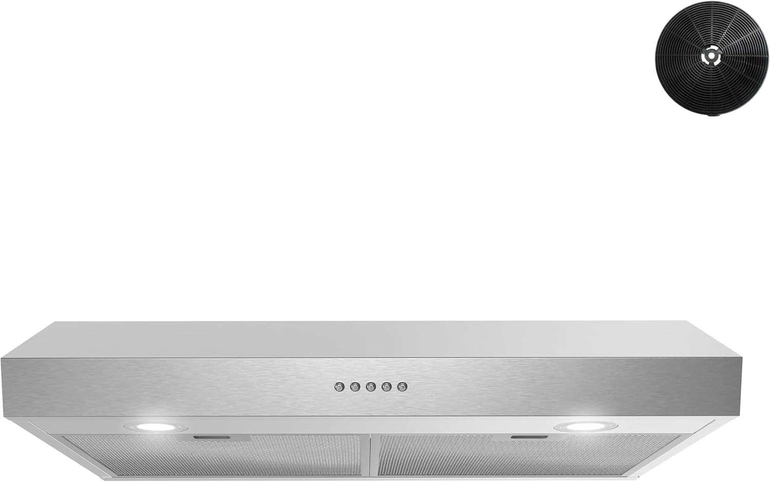 Streamline 30 in. Ardea Convertible Undermount 165 CFM Range Hood in Brushed Stainless Steel with Mesh Filters, Push Button Control, LED Lights