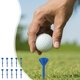 thumbnail image 1 of Pack de 10 clavos no limitantes de vidrio de golf – Soporte de plástico para tees de golf, PE de baja resistencia, diseño curvo duradero, soporte estable para la bola, surtido multicolor, 1 of 6