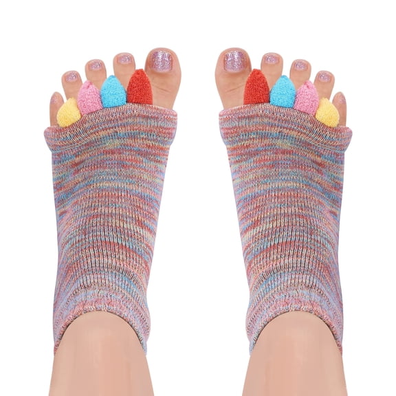 Toe Separator Socks for Men Women Comfy Foot Alignment Sock Massage Cotton Bunion Socks Yoga Sports GYM（Pink）