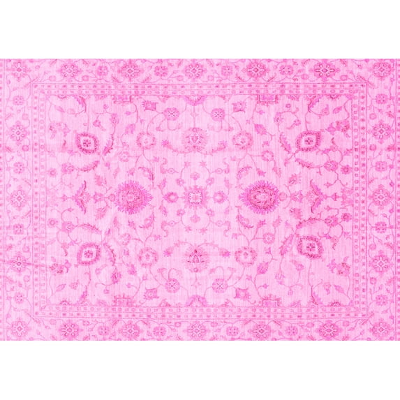 Ahgly Company Indoor Rectangle Oriental Pink Traditional Area Rugs, 6' x 9'