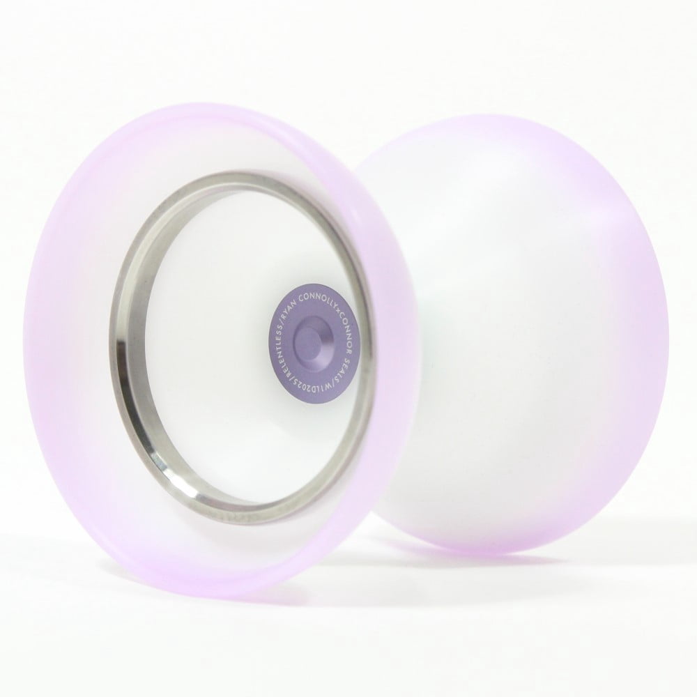 W1LD (Worldwide 1nnovative Leading Design) Relentless Yo-Yo - Ryan Connolly Signature Offstring YoYo (White Purple with SS Rings Connor Seals)