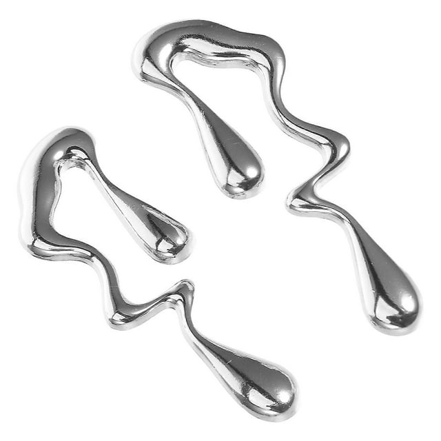 Unique Irregular Waterdrop Earrings for Women 1Pair Metal Studs Silver