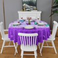 thumbnail image 2 of Purple Butterfly Leopard Pattern Round Tablecloth 60"x60",Wrinkle Wipeable Table Cloth for Kitchen Dining Room Picnic Patio Party, 2 of 6