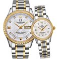 thumbnail image 1 of Swiss Brand Couple Watches Men Women Crystal Bezel Inlay Waterproof Automat, 1 of 2