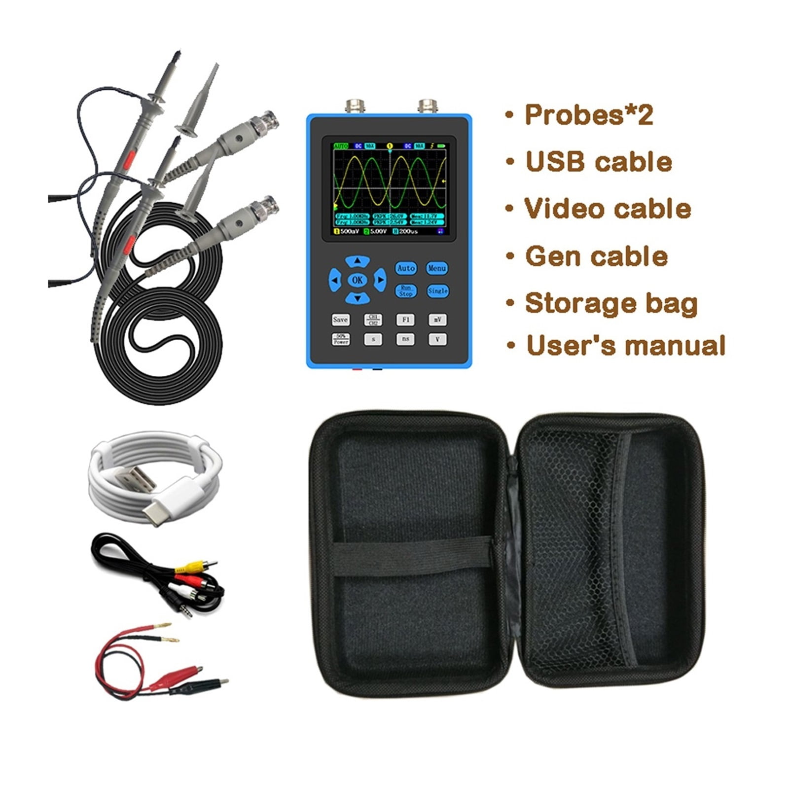 120M Bandwidth Portable Handheld Dual Channel Oscilloscope 10mV Minimum Vertical Sensitivity Spectrum Analysis ,Professional Designed