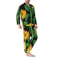thumbnail image 2 of Wukai Sunflower 1 Men's Long-Sleeve Pajama Set - Comfortable Sleepwear with Button-Down Shirt and Pants-XX-Large, 2 of 6