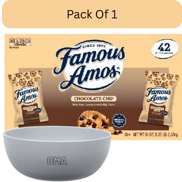 Famous Amos Chocolate Chip Cookies, 2 oz., 42 Pack With White Bowl By OMA
