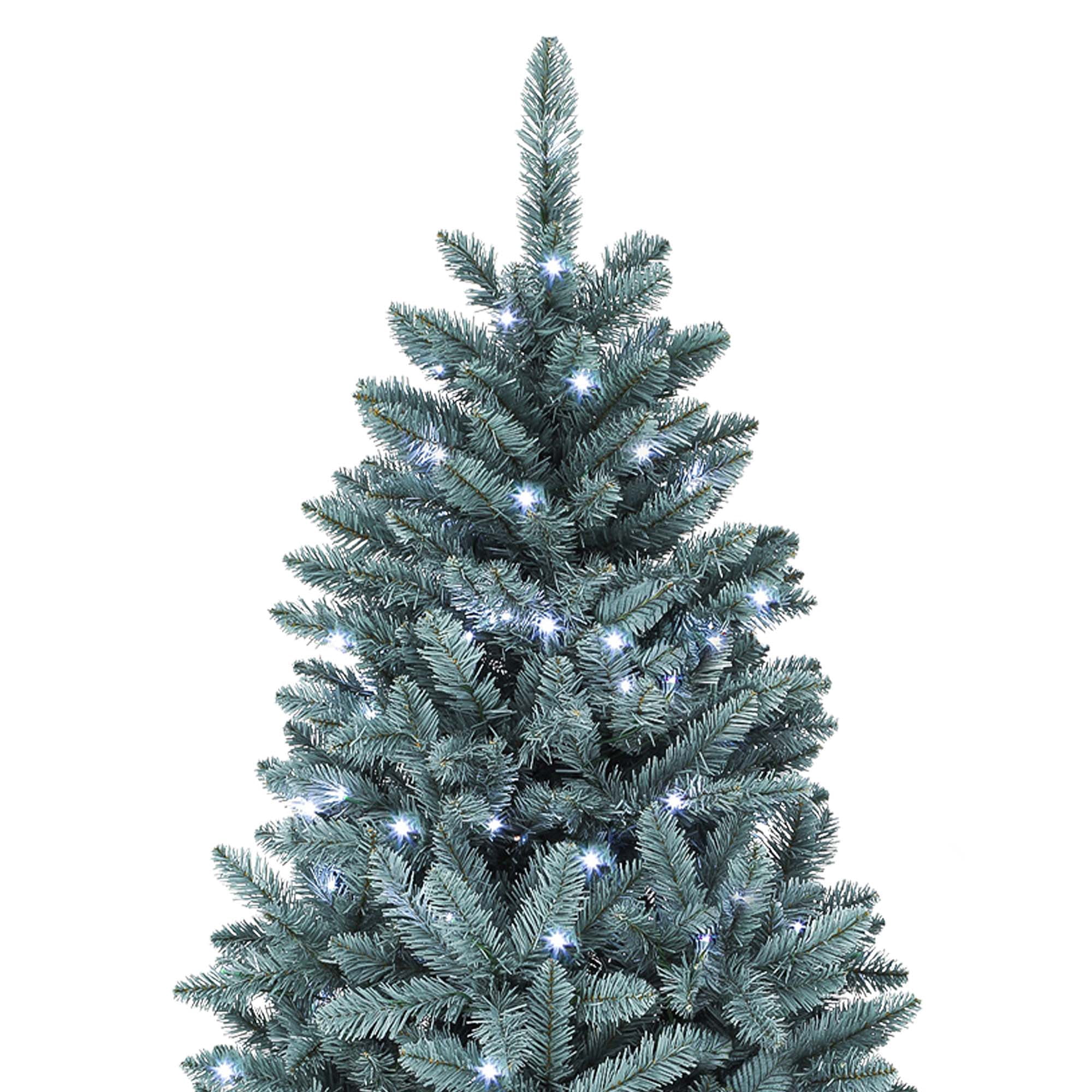 Uforic 6ft Pre-Lit Hinged Spruce Artificial Christmas Tree with 880 PVC Branch Tips & 450 Lights, Blue