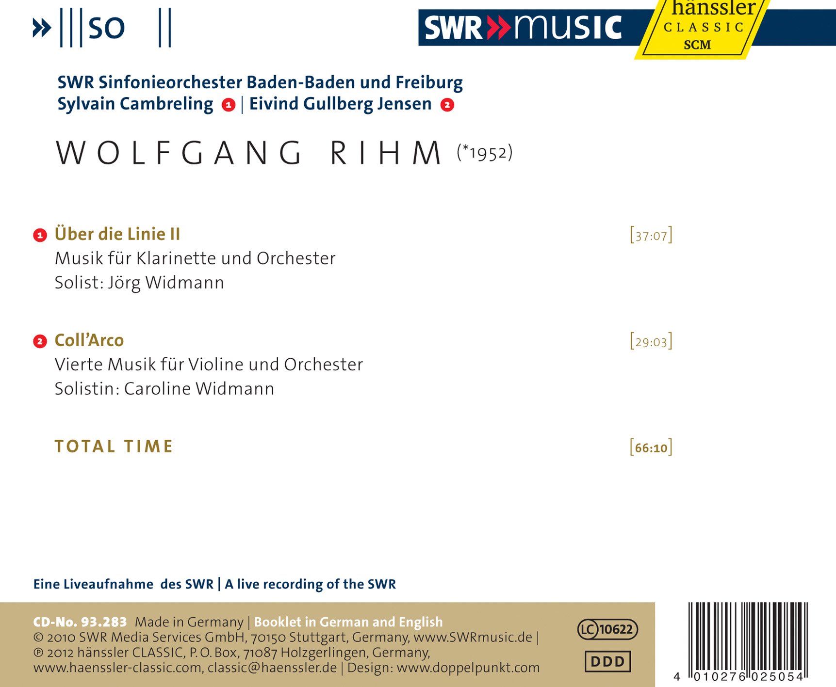 Carolin Widmann - Wolfgang Rihm 6 - Music & Performance - CD