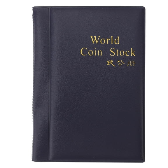 HOMEMAXS Blue Coin Collection Book with PU Cover and OPP Pages for Coins Less Than 2 8cm 15 x 11cm