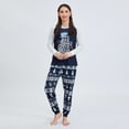thumbnail image 3 of Family Matching Christmas Pajamas Letter Print Long Sleeve Tops Snowflake Snowman Loungewear, 3 of 6